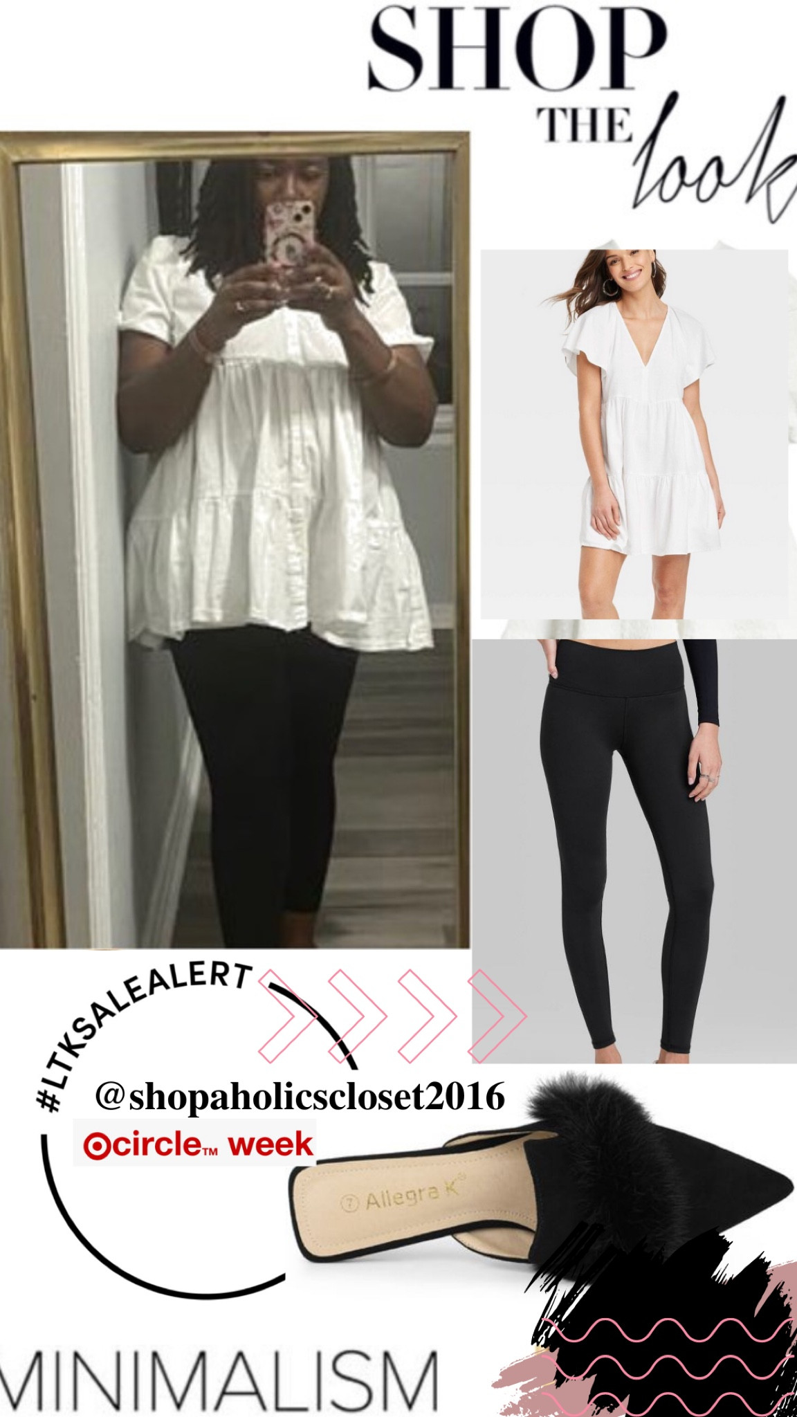 OOTD - Throwback to a Friday morning brunch date. The dress was a little too short to wear on its own so I paired with leggings and black mules. You can recreate now during Target Circle week!

#shopdeescloset #shopaholicscloset #target

White Dress

#LTKSummerSales #LTKFindsUnder50 #LTKStyleTip