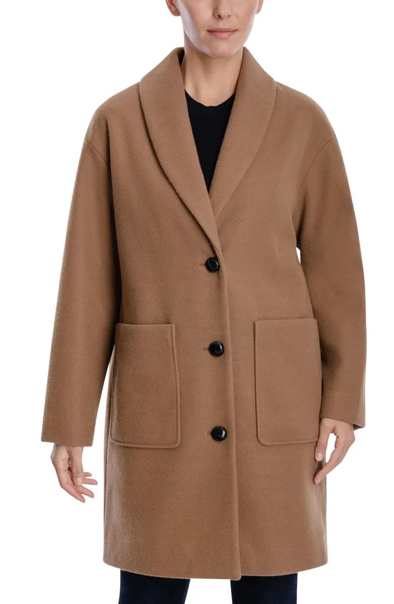 Shawl Collar Button Front Felted Coat | Nordstromrack | Nordstrom Rack