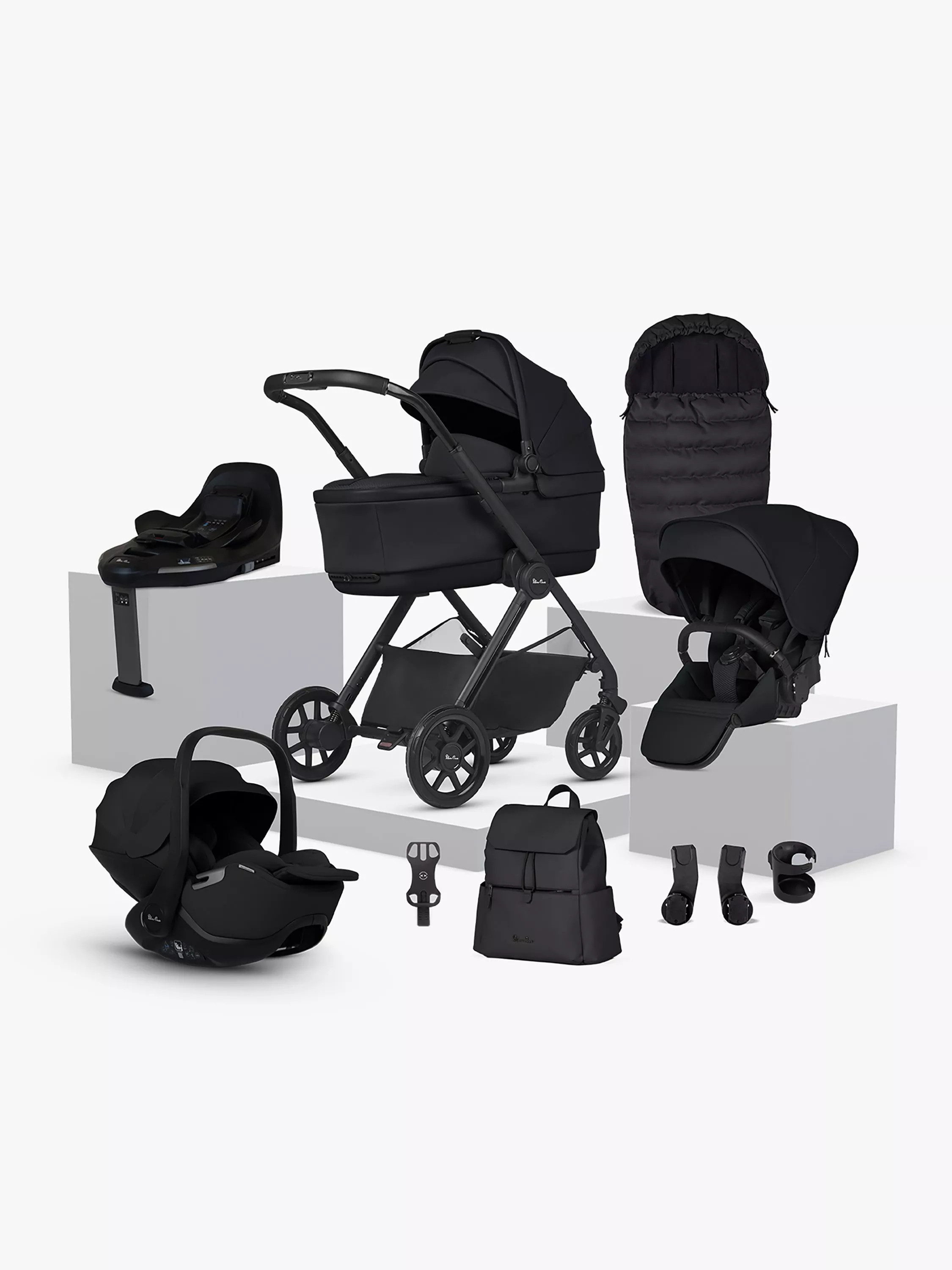Reef 2 Pushchair & Accessories with Glide Plus 360 i-Size Car Seat & Base Family Bundle, Space | John Lewis (UK)