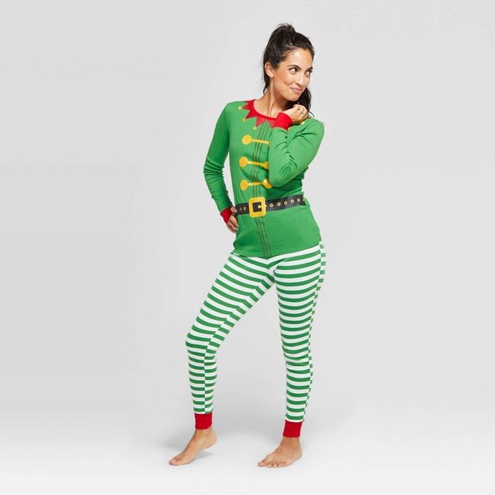 Women's Holiday Elf Pajama Set - Wondershop™ Green | Target