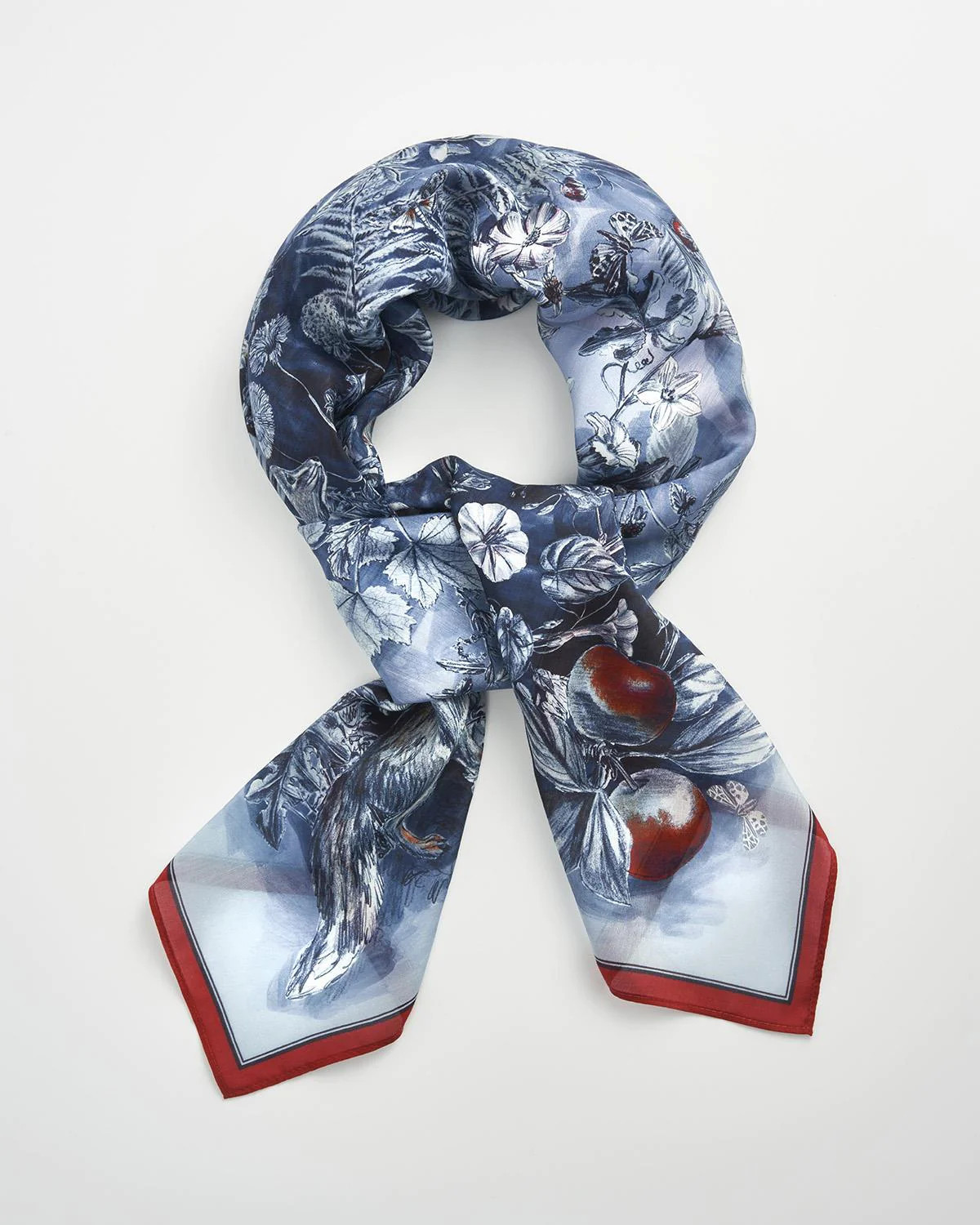 Nocturnal Garden Scarf Midnight Blue | Fable England