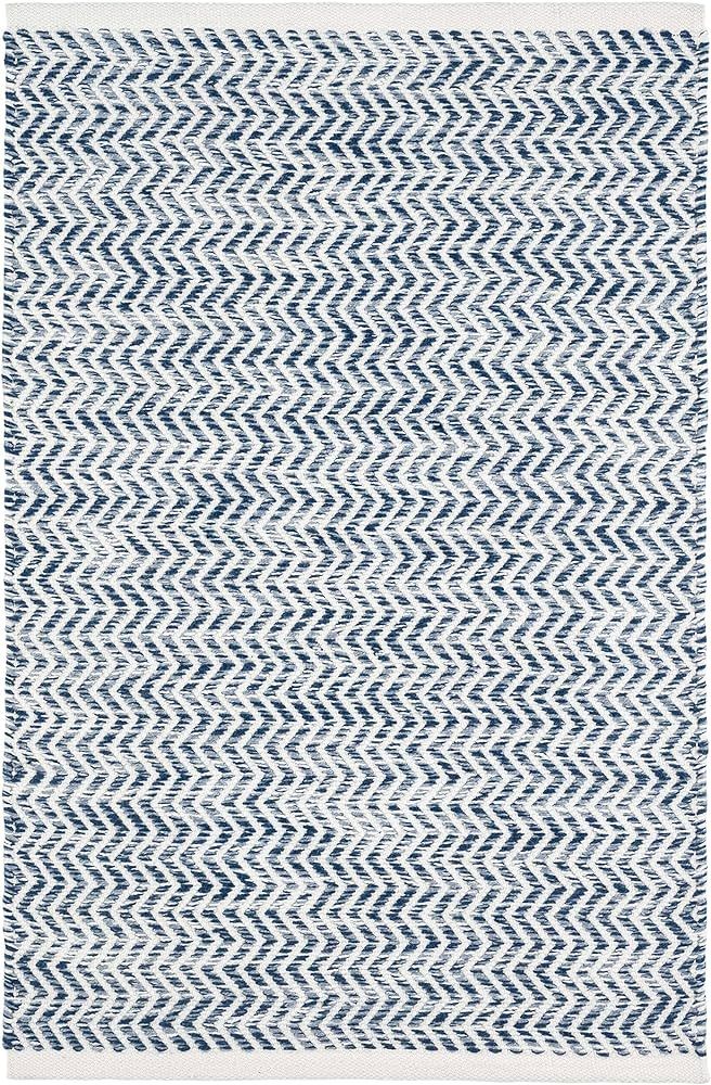 Dash and Albert Coastal Blue Handwoven Indoor/Outdoor Rug, 3 X 5 Feet, Blue/Ivory Geometric Patte... | Amazon (US)