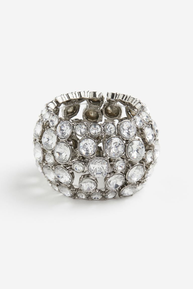 Rhinestone-embellished Bracelet - Silver-colored - Ladies | H&M US | H&M (US + CA)