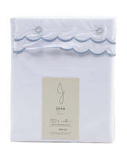 Cotton Percale Scallop Embroidered Sheet Set | TJ Maxx