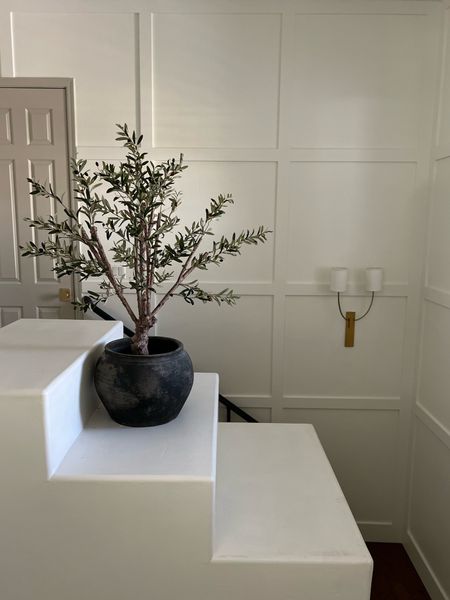3.5 ft Faux olive tree. 
Tip: I bent a couple stems right before they snapped off to give it a more realistic look. I used hot glue to secure them in place so they don’t break. 



#LTKhome #LTKstyletip #LTKFind