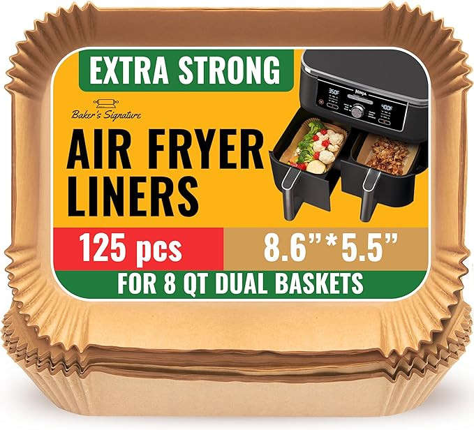 Air Fryer Liners for Ninja Foodi Dual – 125Pcs Disposable Parchment Paper for Ninja DZ201 DZ401... | Amazon (US)