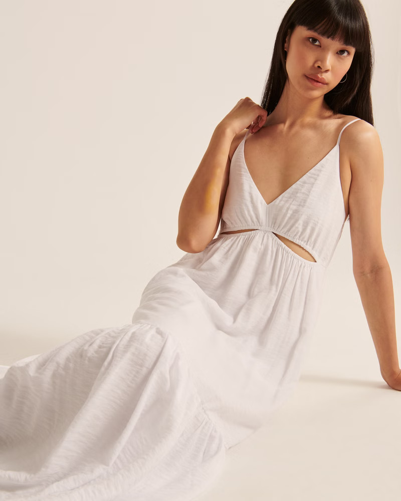 Plunge Cutout Maxi Dress | Abercrombie & Fitch (US)