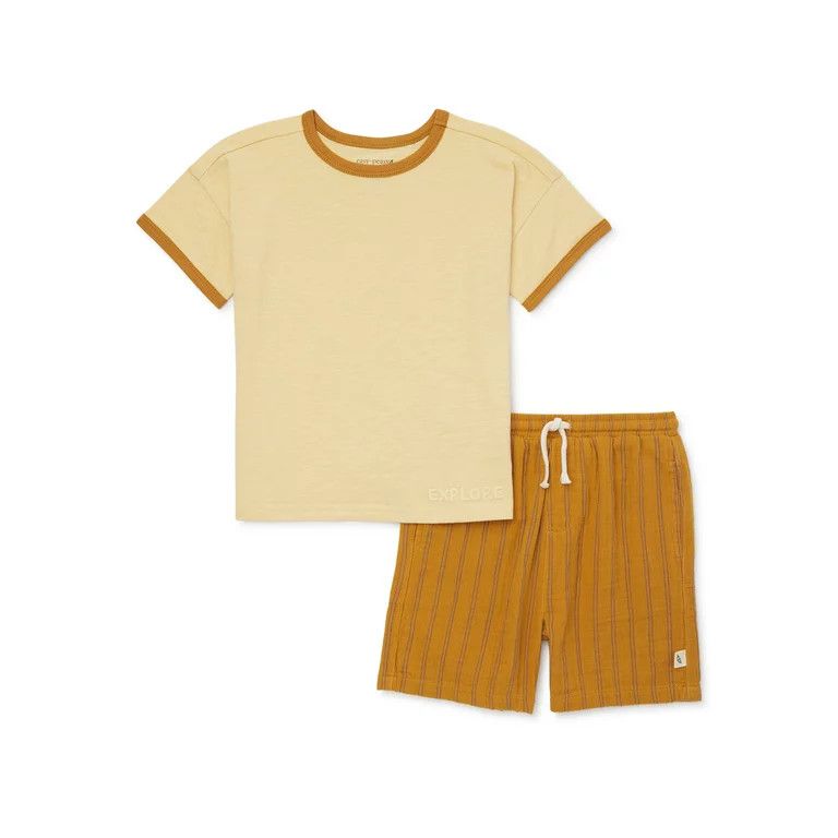 easy-peasy Baby and Toddler Boys Short Sleeve Tee and Shorts Outfit Set, 2-Piece, Sizes 12M-5T | Walmart (US)
