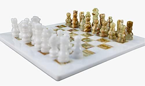RADICALn Handmade White and Green Onyx Weighted Full Chess Game Set Staunton and Ambassador Gift ... | Amazon (US)