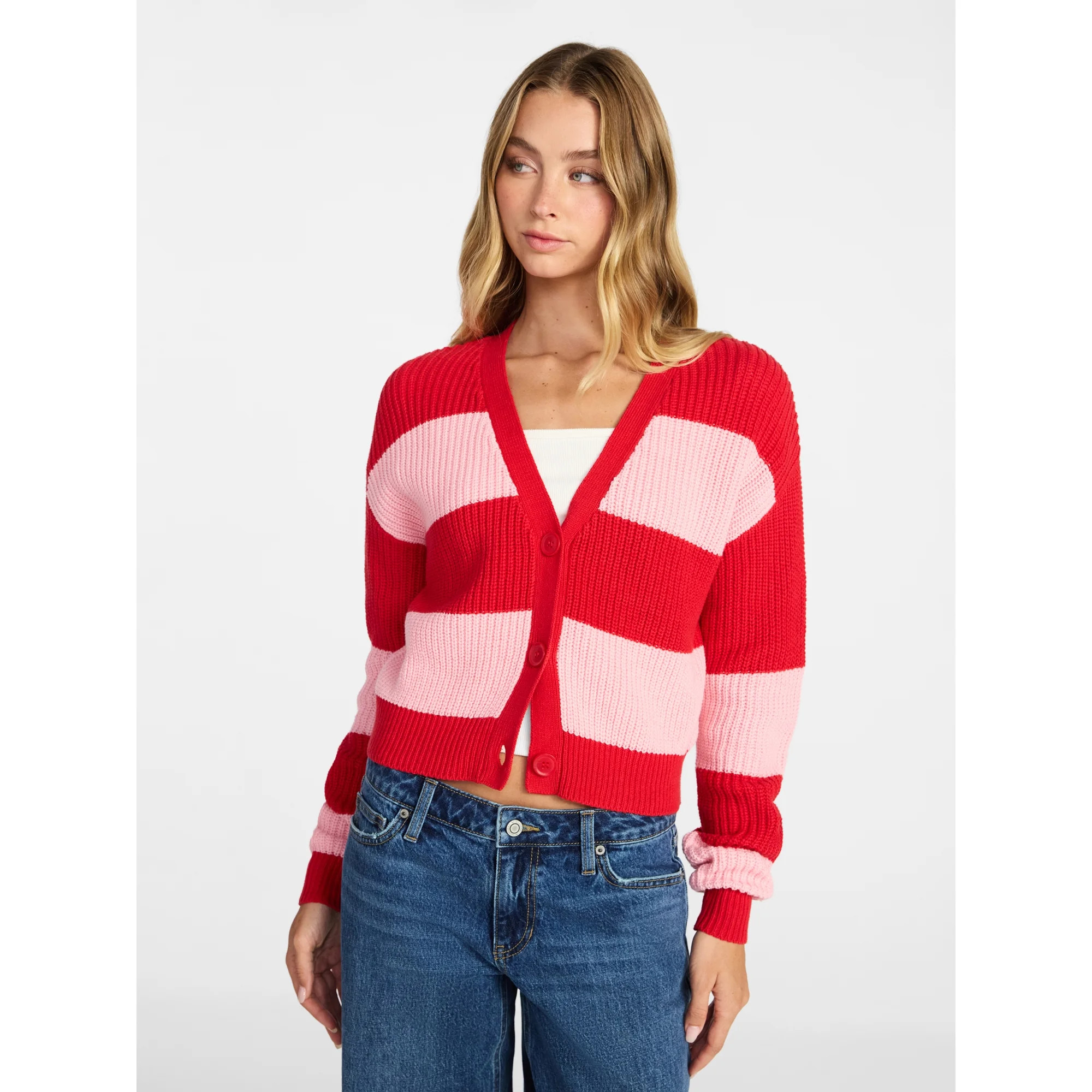 No Boundaries Cropped Knit Cardigan, Women's XXS-XXL | Walmart (US)