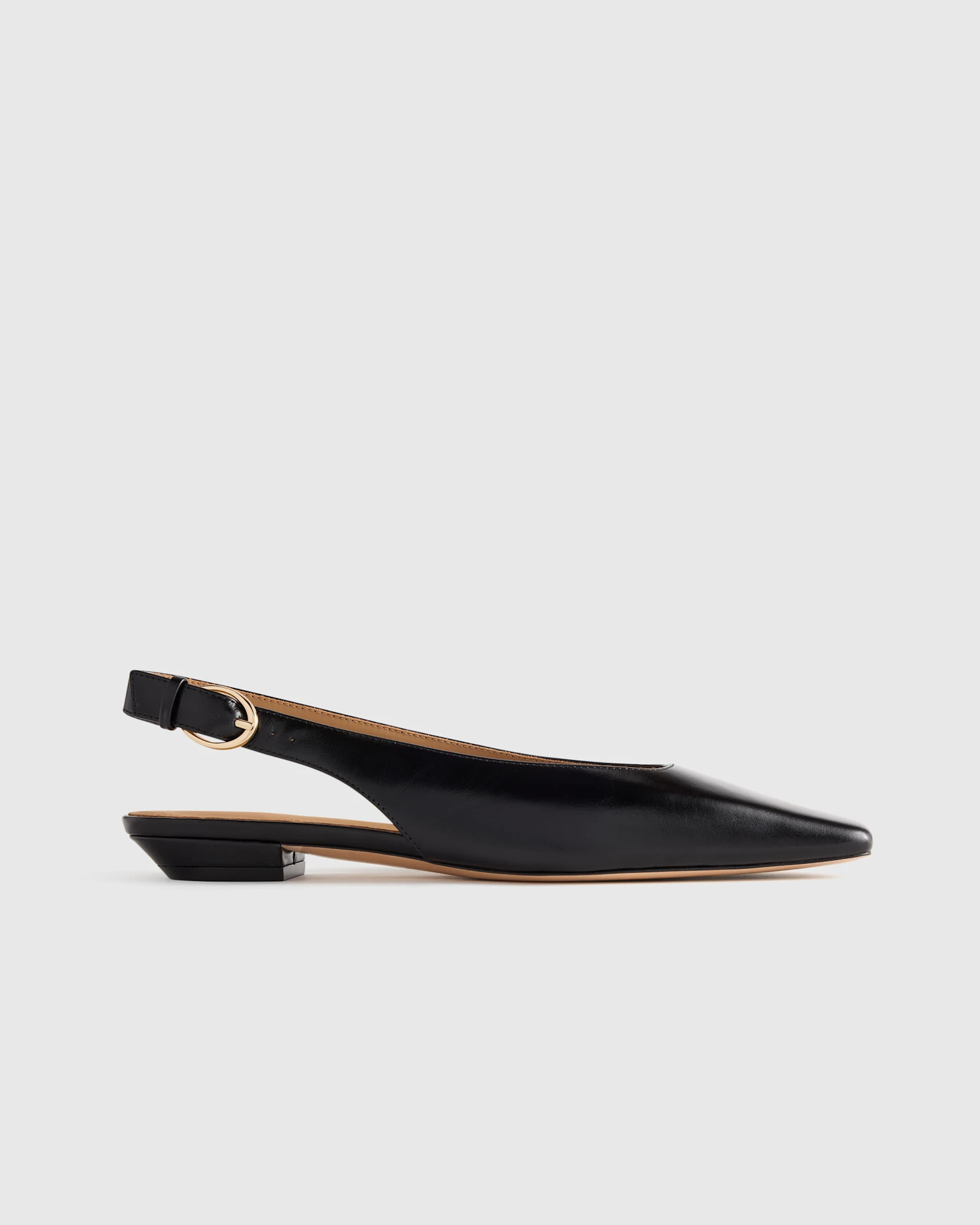 Quince | Women's Italian Leather Slingback Flat in Bone, Size 8 | Quince