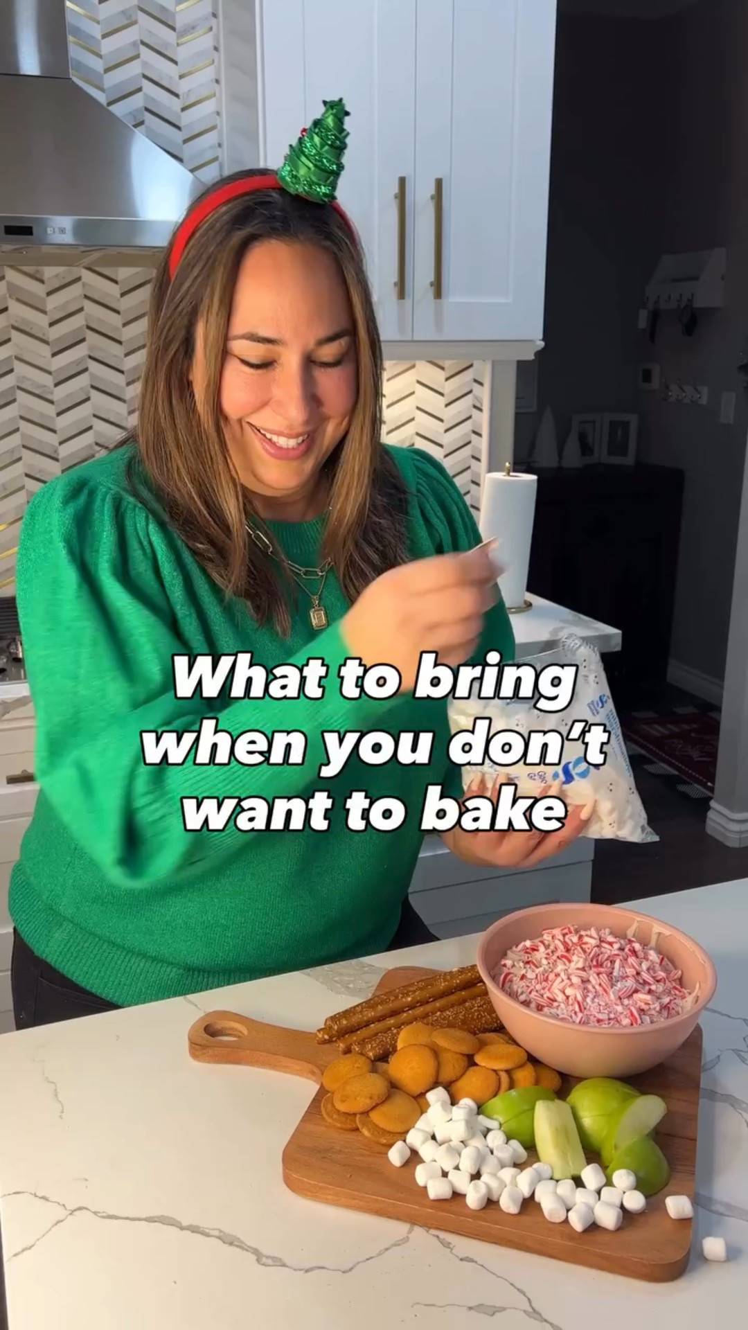 This peppermint hot chocolate dip only takes about 5–10 minutes of actual prep, and it’s sooooo good. One of my go-to desserts when I need something easy but still festive.
No baking, no stress, and it always disappears fast. It’s one of those recipes people ask about because it feels nostalgic but a little different, and you can prep most of it ahead of time if you want.
If you’re heading to a holiday party and don’t want to overthink dessert, this one saves so much time.

Ingredients:
½ cup hot chocolate mix
¾ cup marshmallow fluff
18 oz container Cool Whip
Mini marshmallows
Crushed peppermint
Cookies, wafers, fruit, marshmallows, or pretzels for dipping

Directions:
Mix the hot chocolate mix, Cool Whip, and marshmallow fluff and refrigerate for about 2 hours. Top with mini marshmallows and crushed peppermint before serving.

#LTKSeasonal #LTKfoodie #LTKHoliday