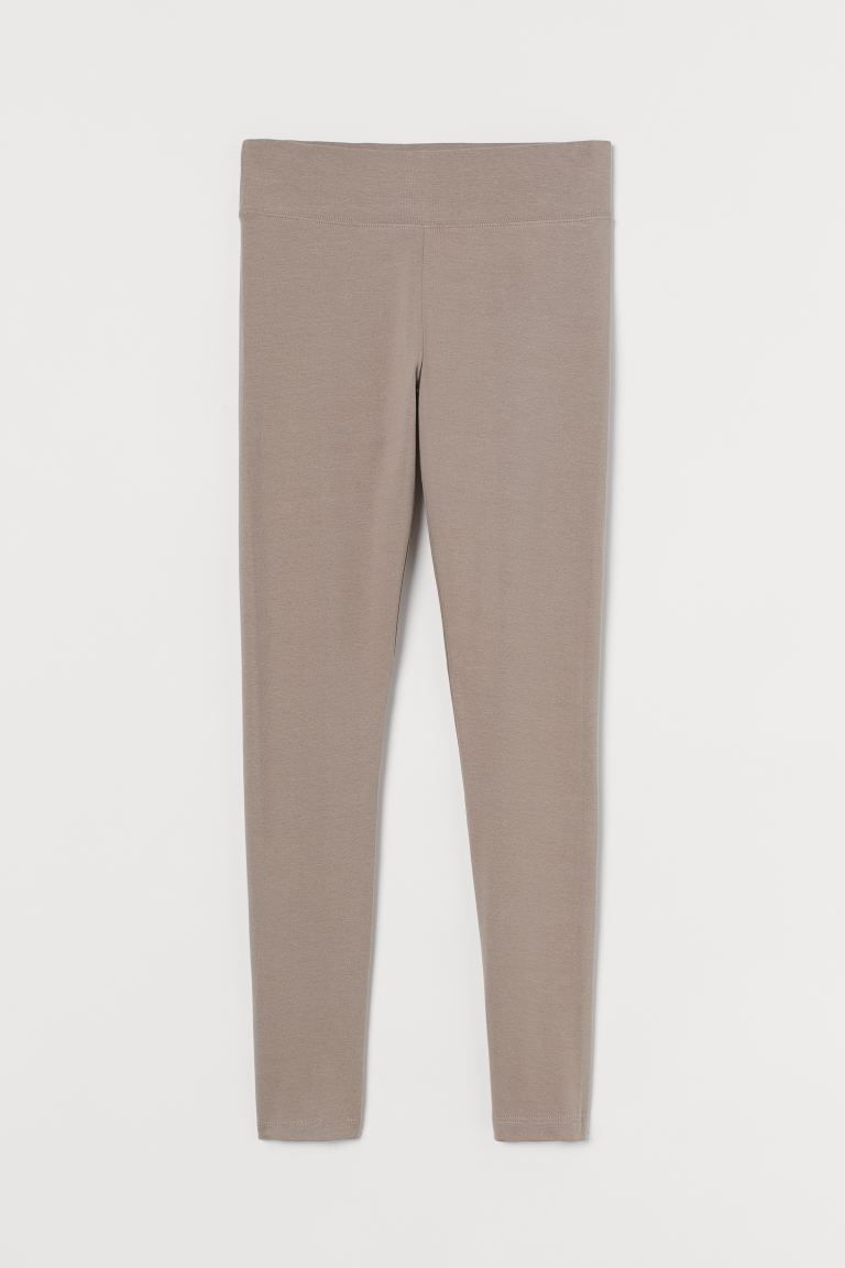 Leggings in soft jersey made from an organic cotton blend. Wide, elasticized waistband. | H&M (US + CA)
