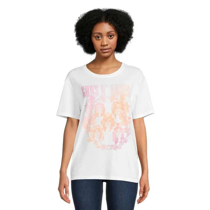 Time and Tru Women's Short Sleeve Band Graphic Tee | Walmart (US)