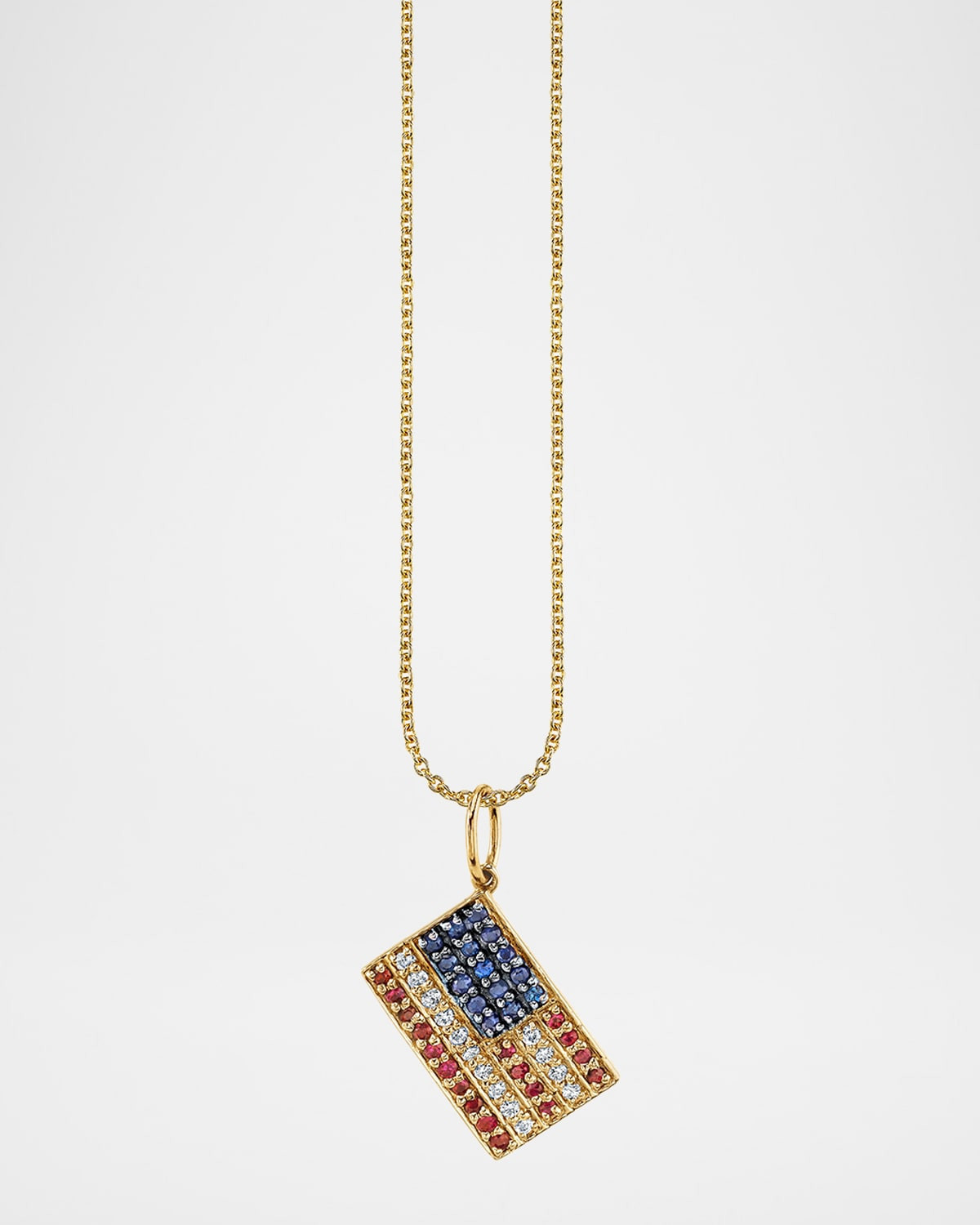 14K Diamond American Flag Charm Necklace | Neiman Marcus