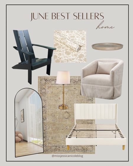 June best sellers, home decor, home furniture, swivel accent chair, Adirondack fire pit chair, arch floor length mirror, upholstered bed frames, kids bed, rechargeable lamp, peel and stick wallpaper, plant saucer, Walmart home finds, loloi living room neutral area rug 

#LTKSummerSales #LTKHome