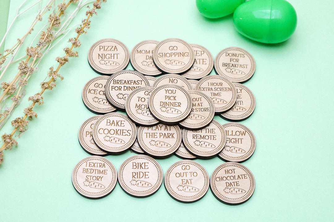 25 Easter Tokens,basket Fillers,reward Coins,gift for Kids,easter Egg Hunt,reward Token Prize,egg... | Etsy (US)