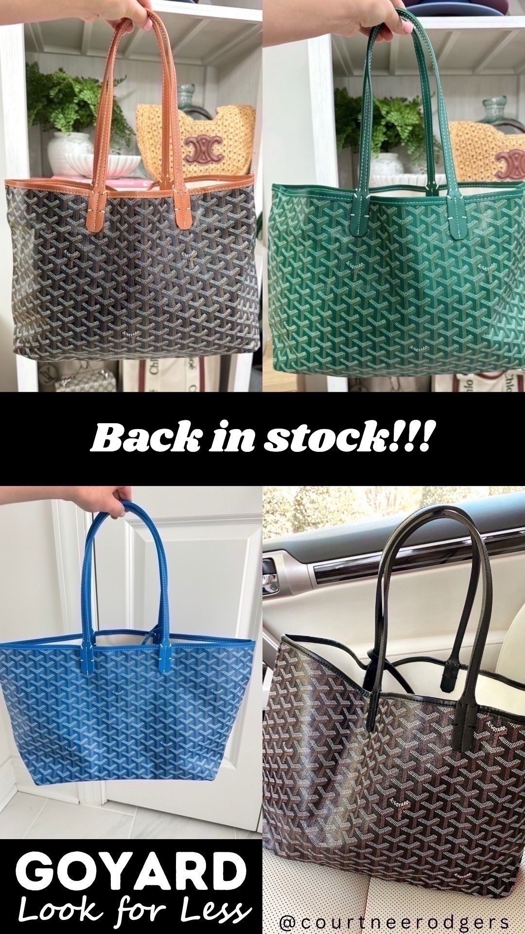 Goyard bag dupe 💗 I have size medium! I have green + black brown + black + Sky Blue! Amazing quality!! Comes with the wristlet wallet inside too! This listing gets taken down quickly FYI so act fast! 

Goyard tote, tote bag, under $100, designer dupe, look for less, handbags

#LTKHoliday #LTKWorkwear #LTKGiftGuide