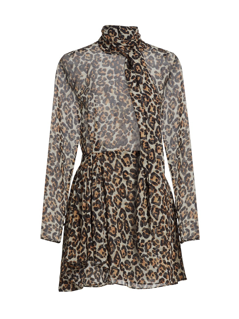 Women's Carlotta Leopard Tieneck Minidress - Leopard - Size Large | Saks Fifth Avenue