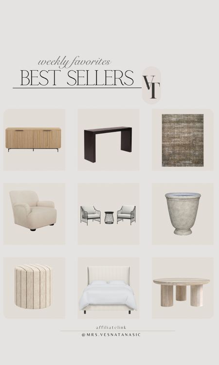 This week’s best sellers and favorites include our great room rug, Walmart chair, entryway table, new sideboard, viral Walmart patio set, favorite Walmart planters, our bedroom bed, coffee table and ottoman. 

#LTKstyletip #LTKhome