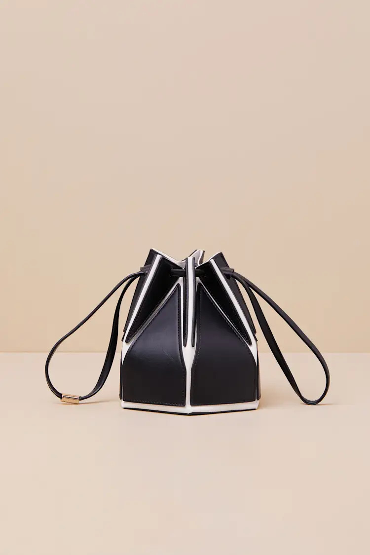 Unparalleled Style Black and White Color Block Bucket Bag | Lulus
