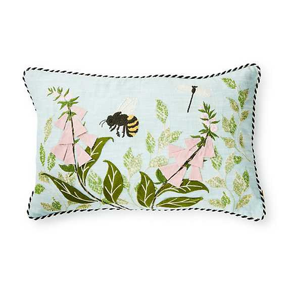 Floral and Bee Lumbar Throw Pillow | MacKenzie-Childs