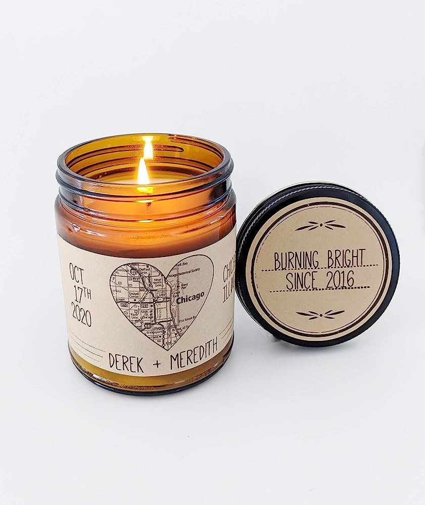 Unique Wedding Gift Custom Candle Heart Map Art Personalized Wedding Map Engagement Gift Map Gift... | Amazon (US)
