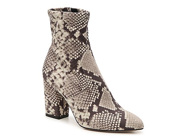 Steve Madden Elory Bootie - Women's - Grey/Black Snake Print Faux Suede | DSW