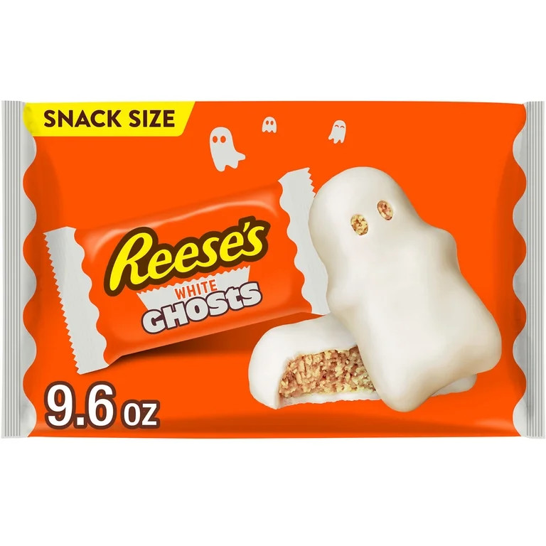 Reese's White Creme Snack Size Peanut Butter Ghosts Halloween Candy, Bag 9.6 oz | Walmart (US)