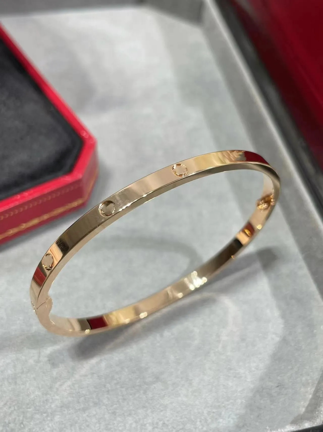 Luxury thin rose gold bracelet for women LOVE with no Diamond top V-gold 18k silver bracelet Open... | DHGate