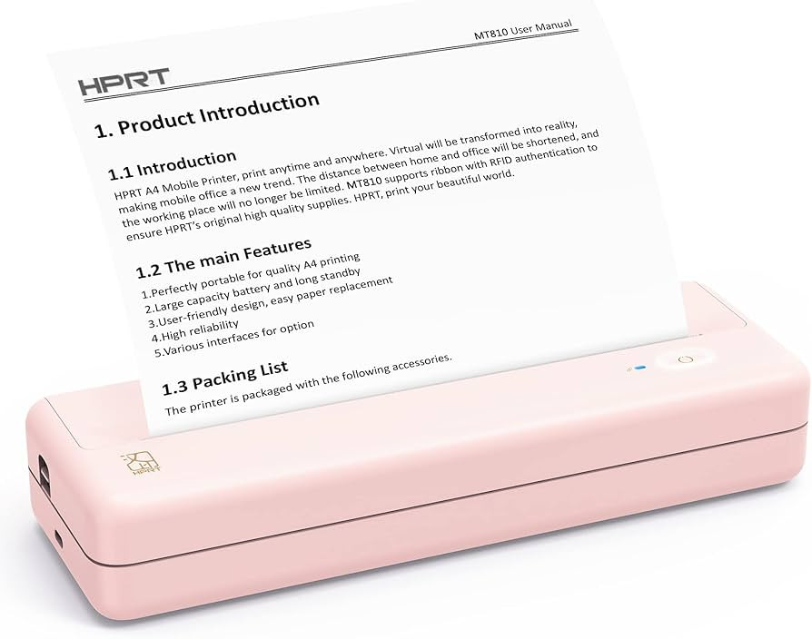HPRT Portable Printers Wireless for Travel - MT810 Bluetooth Thermal Inkless Compact Printer, Pap... | Amazon (US)