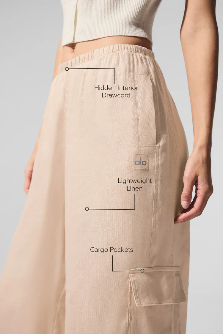 Linen Getaway Cargo Wide Leg Pant | Alo Yoga (US)