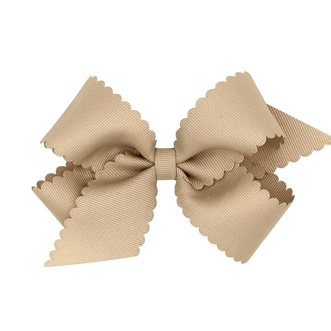 Wee Ones Girls' Classic Grosgrain Hair Bow with Scalloped Edges and Plain Wrap Center on a WeeSta... | Amazon (US)