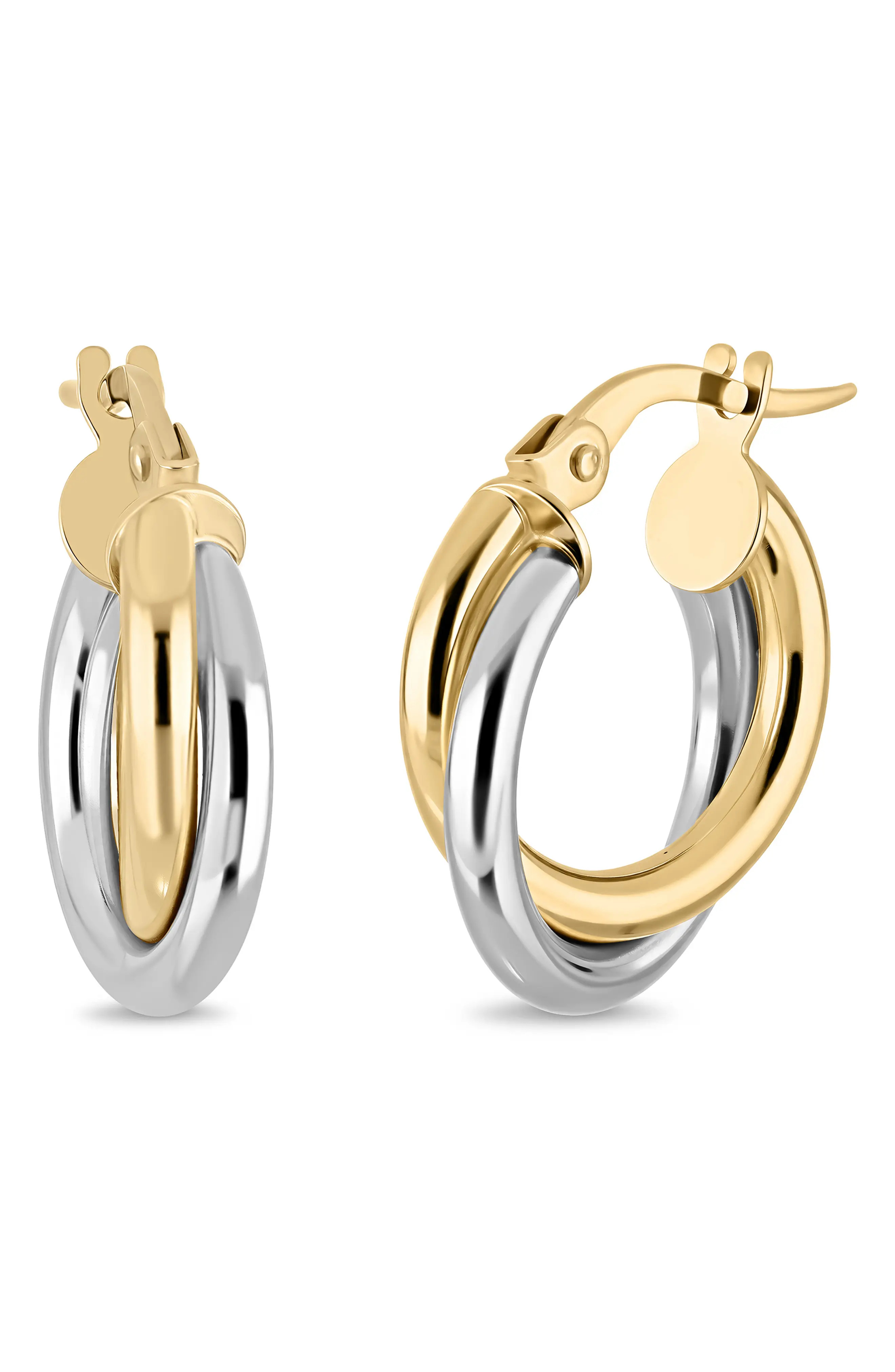 14K Gold Two-Tone Double Hoop Earrings (Women) | Nordstrom | Nordstrom