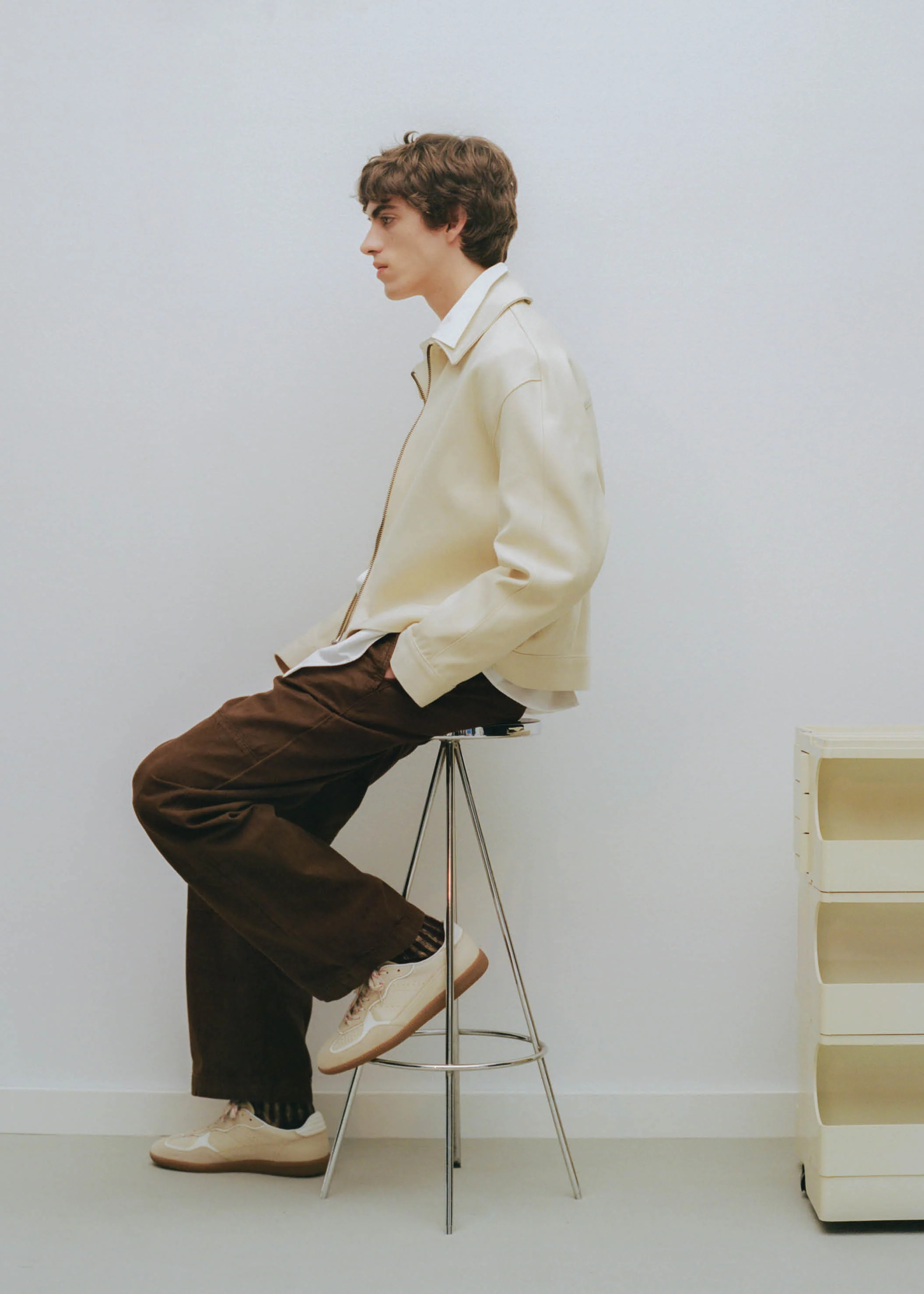 Tb.490 Rife Grain Cream Leather Sneakers | ALOHAS (Global)