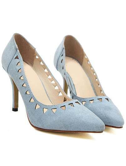 Blue Point Toe Hollow High Heeled Pumps | SHEIN