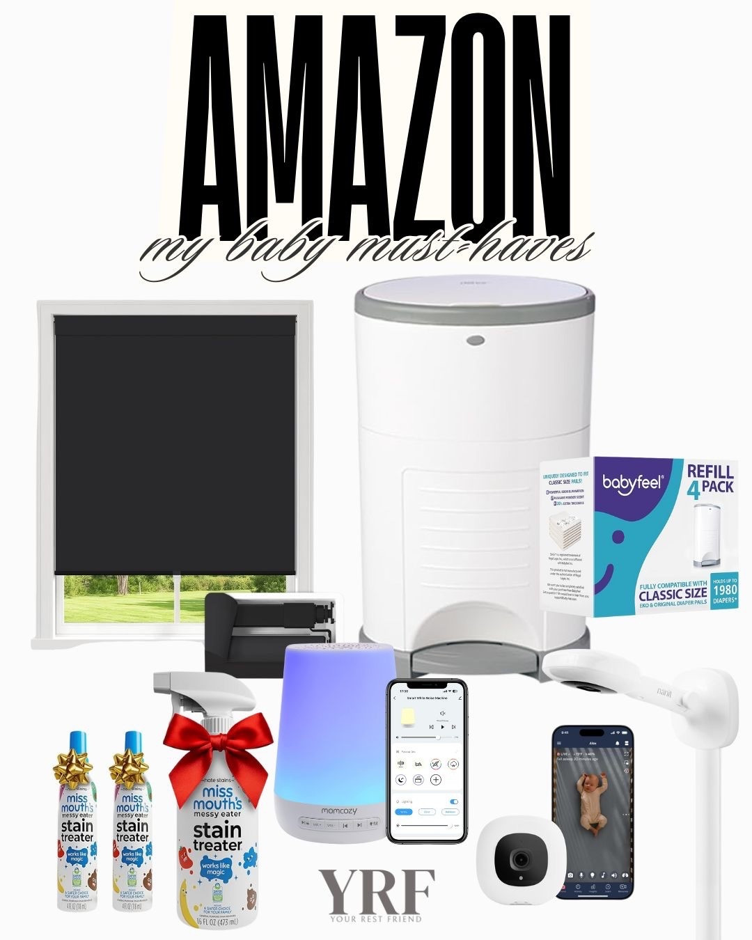 Baby nursery essentials every parent needs. From blackout curtains and a diaper pail to a reliable baby monitor and sound machine, these must-haves help create a calm, functional space for better sleep and peace of mind.

#NurseryEssentials #BabyMustHaves #LTKBaby #LTKFinds #NewParentEssentials #BabySleep #NurserySetup #AmazonFinds #ParentingEssentials #SleepSupport #BabyRegistry #LTKHome


#LTKBaby #LTKHome
