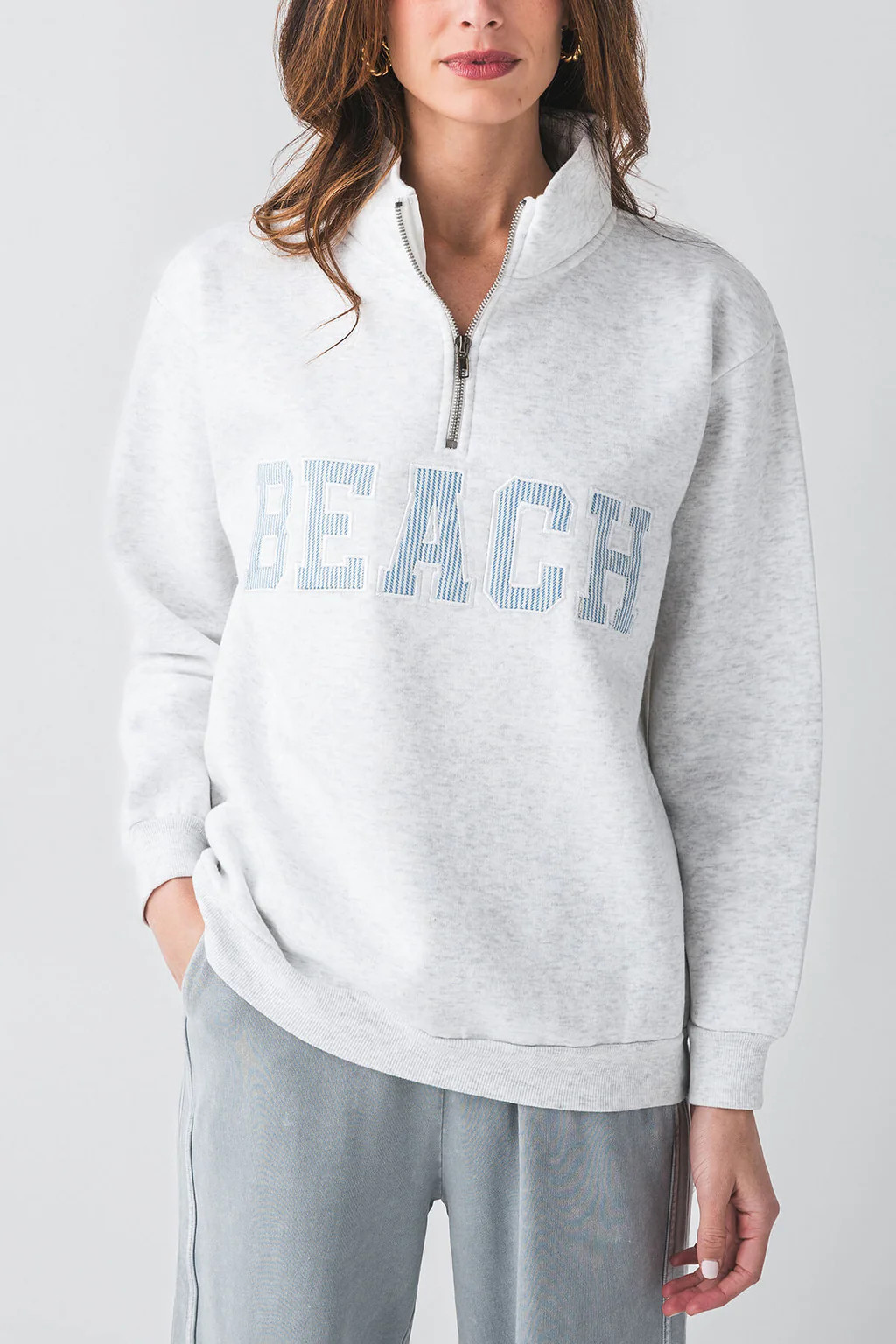 Vintage Havana Beach Applique Quarterzip | Social Threads