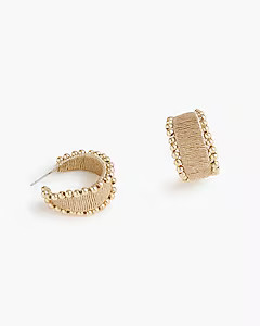 Metallic beaded hoop earrings | J.Crew Factory