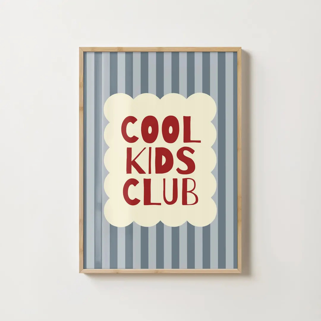 Cool Kids Club Print – Modern Playroom Wall Art (digital Download) - Etsy Canada | Etsy (US)