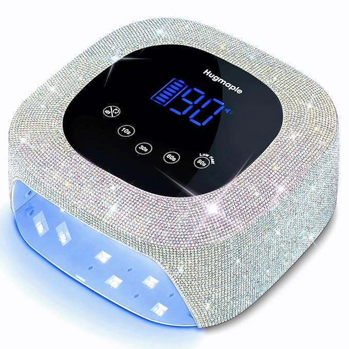 HUGMAPLE Cordless UV LED Nail Lamp with Sparkling Silver Diamond, 72W Rechargeable Nail Dryer for... | Amazon (US)