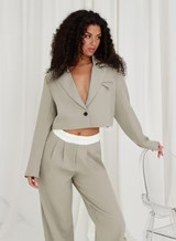 Sage Cropped Tailored Blazer - Crawford | 4th & Reckless