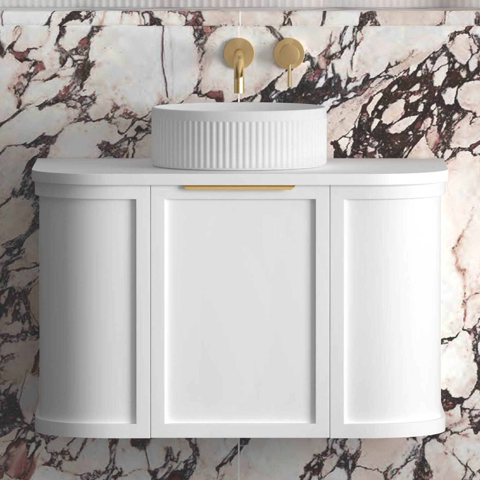 Hampshire 750mm Wall Hung Single Vanity with Solid Surface Countertop | Temple & Webster AU