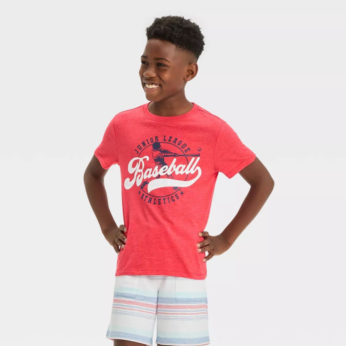 Boys' Short Sleeve 'Baseball Junior League' Graphic T-Shirt - Cat & Jack™ Red | Target