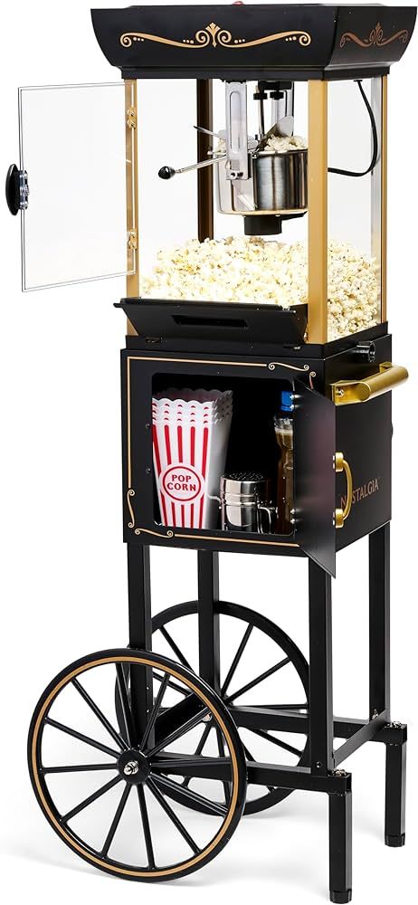 Nostalgia Popcorn Maker Machine - Professional Cart With 2.5 Oz Kettle Makes Up to 10 Cups - Vint... | Amazon (US)