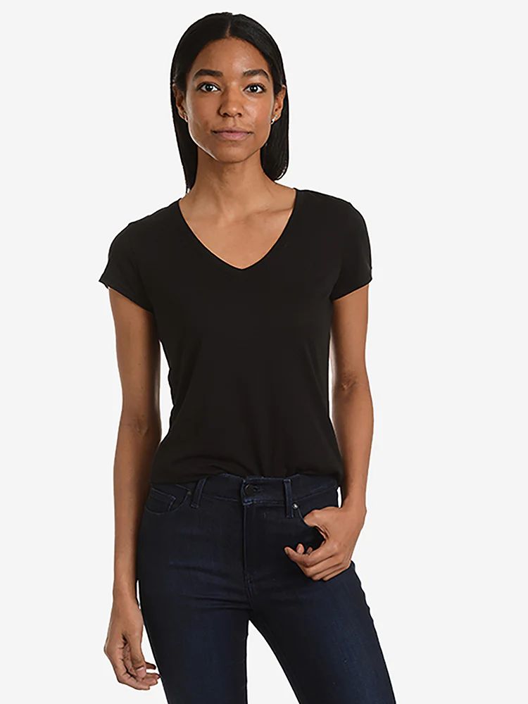 Women's Fitted V-Neck Marcy Tee - Mott & Bow | Mott & Bow