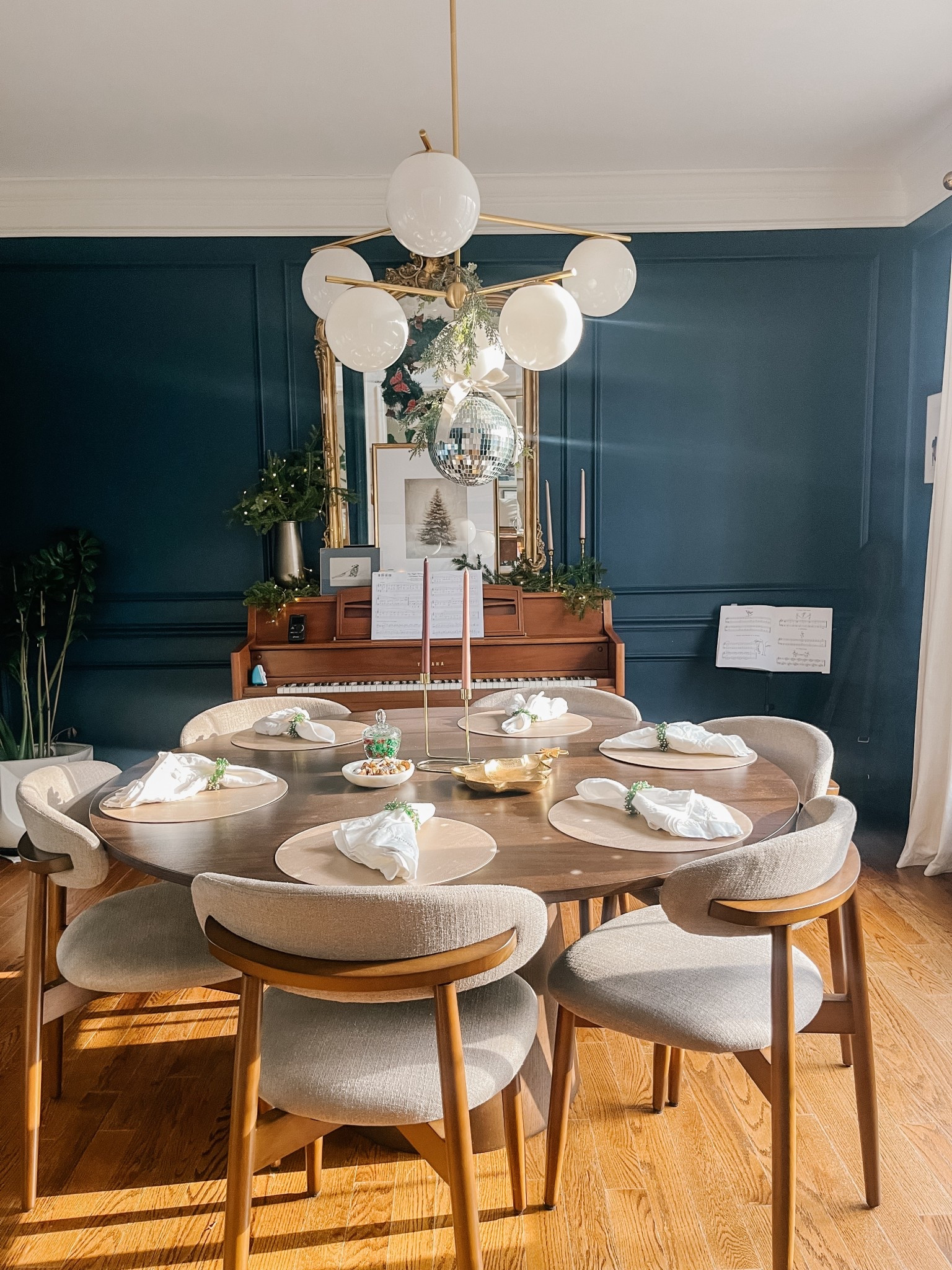 Our dining room room has finally come together just in time for the holidays. I love adding the unexpected disco ball, which just creates some fantastic holiday magic when the light hits it just right. 

#LTKHoliday #LTKSeasonal #LTKHome