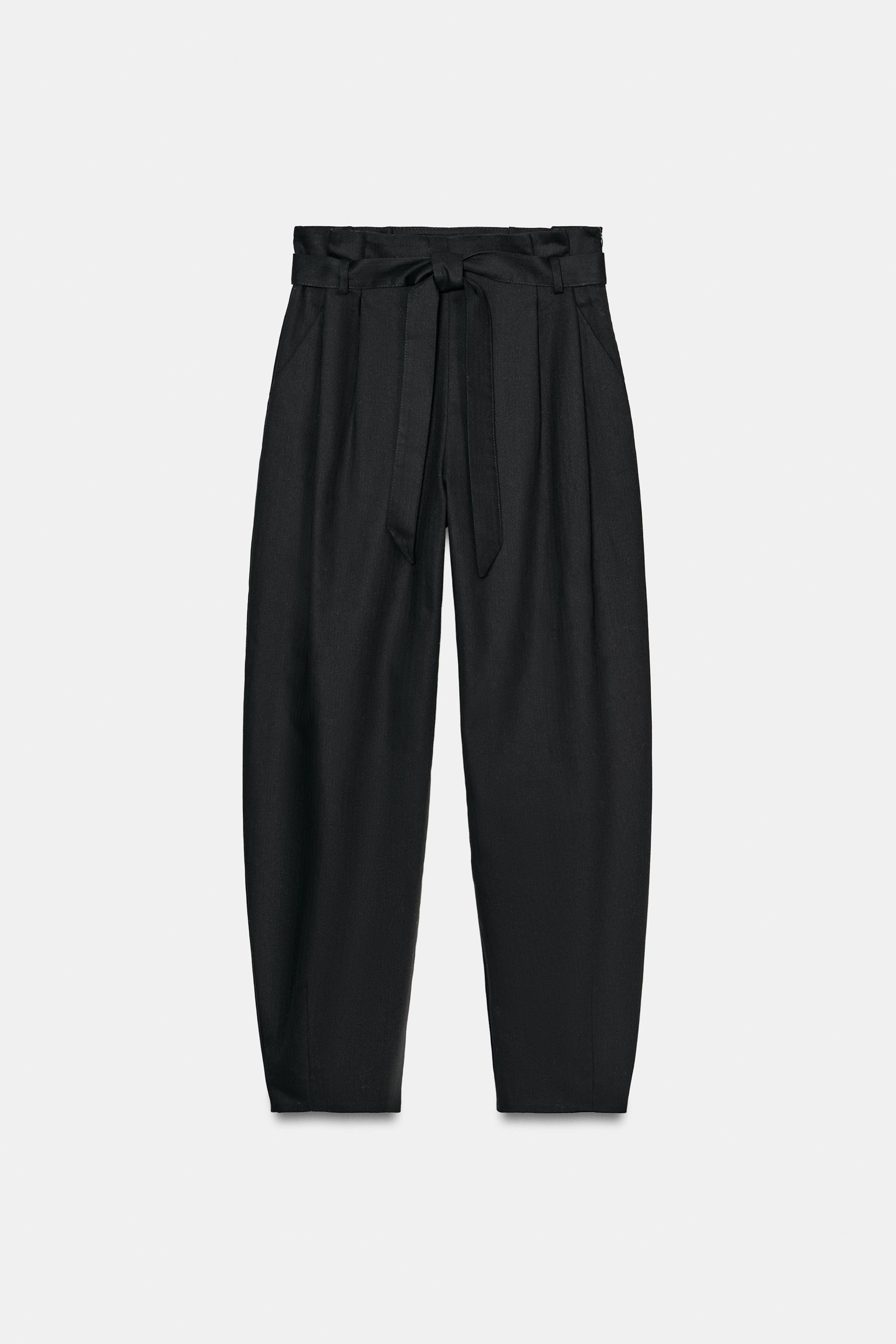 BELTED PAPERBAG PANTS | Zara US