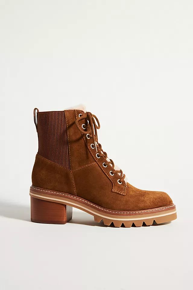 Bernardo Selena Shearling-Lined Lace-Up Boots | Anthropologie (US)