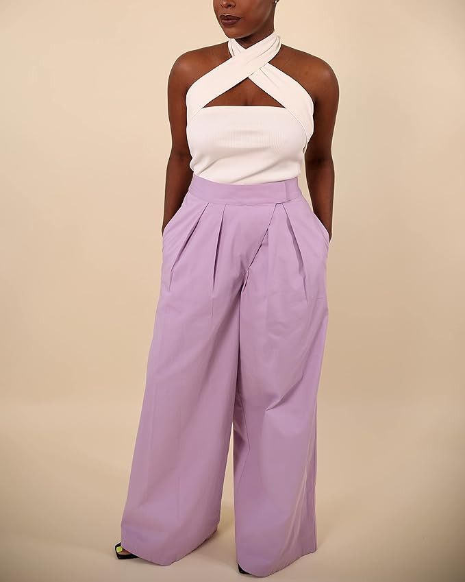 The Drop Women's Lavendula Wide Leg Pleated Twill Pant by @highlowluxxe | Amazon (US)